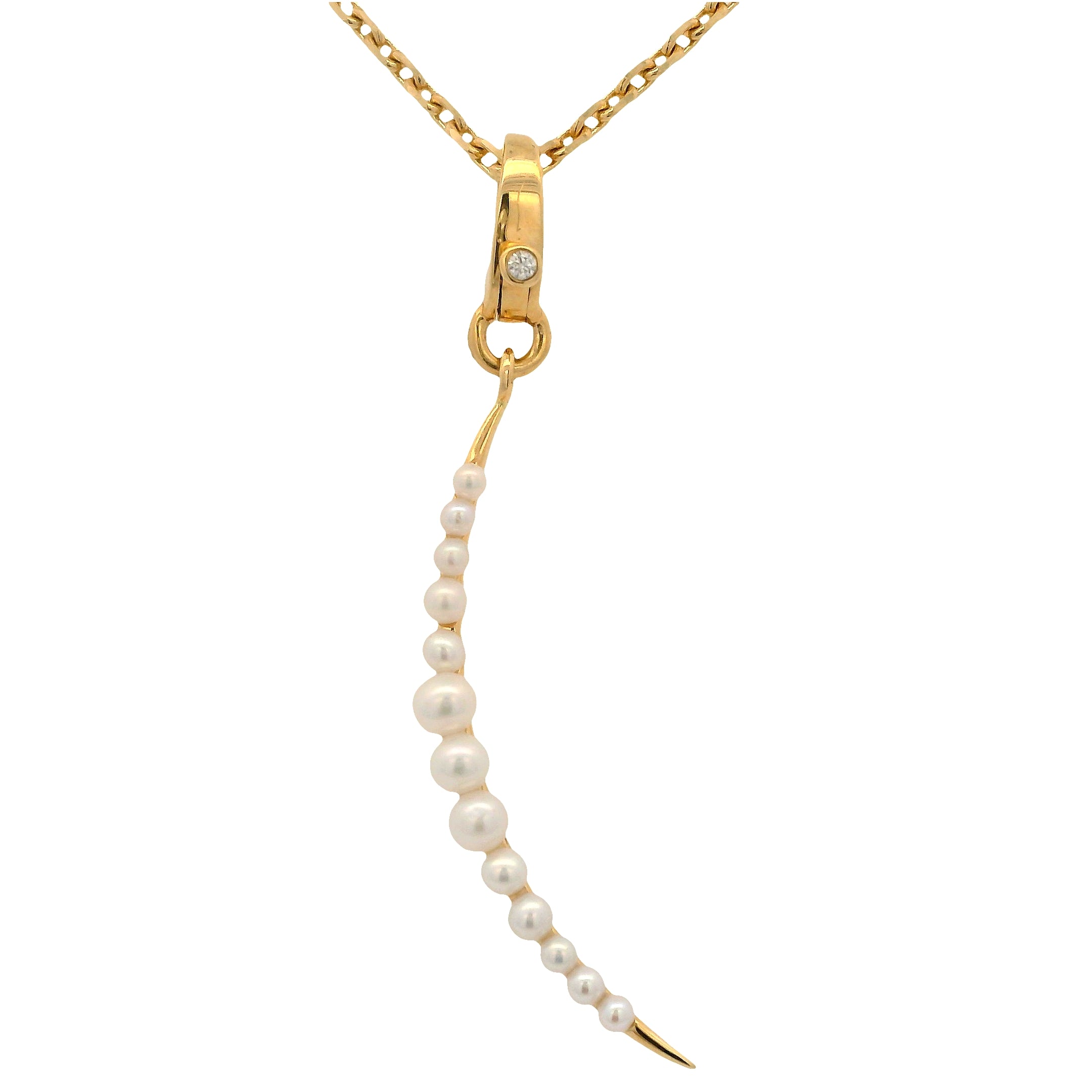 Graduated Pearl Crescent Pendant