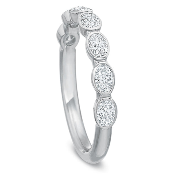 Petite Grand Aire East/West Bezeled Oval Diamond Anniversary Band