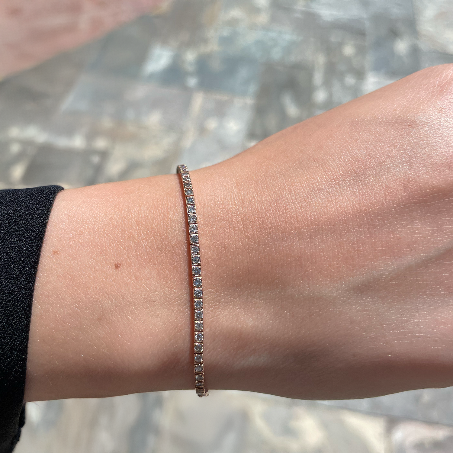 1.50ctw Diamond Square Link Tennis Bracelet