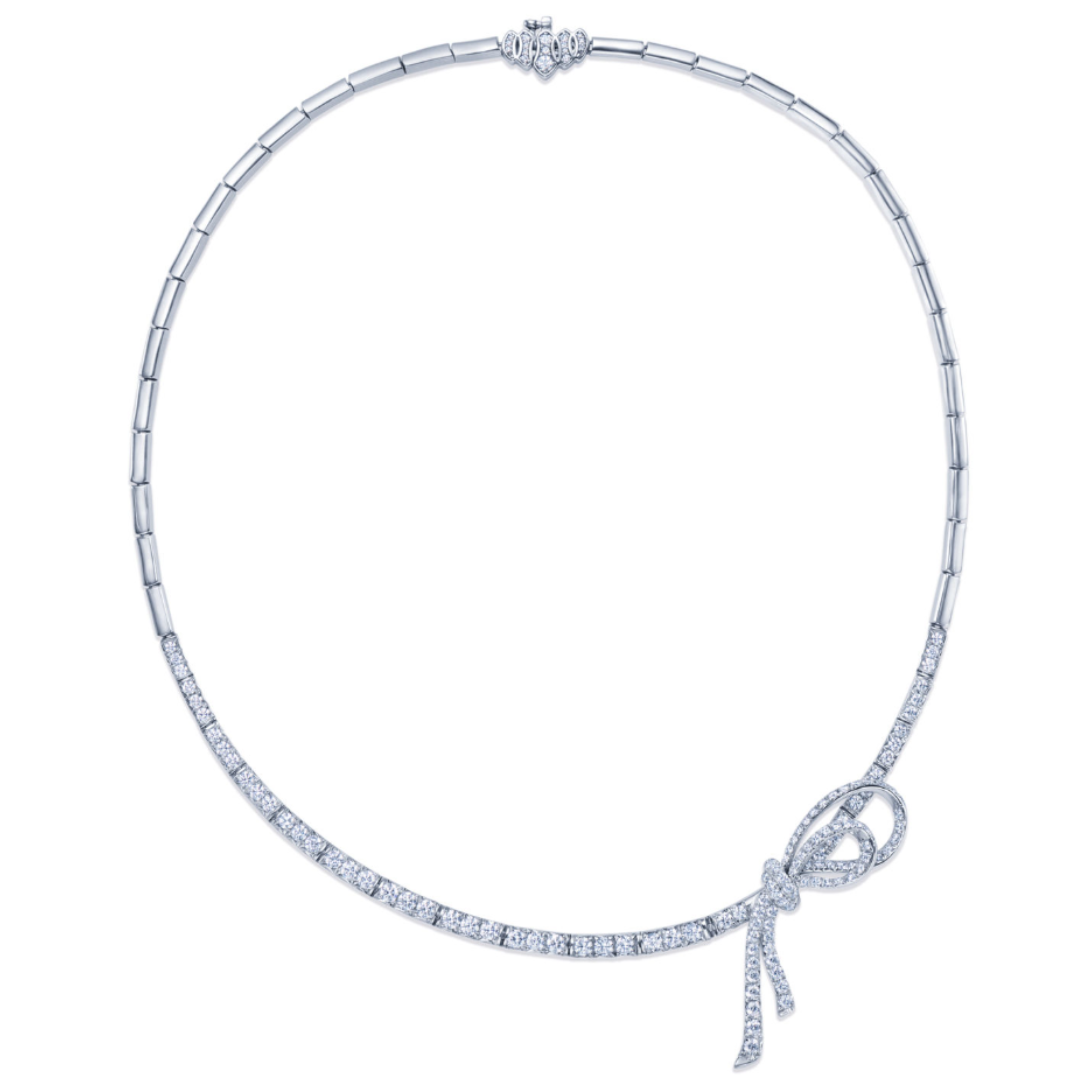 Ribbon Diamond Line Necklace