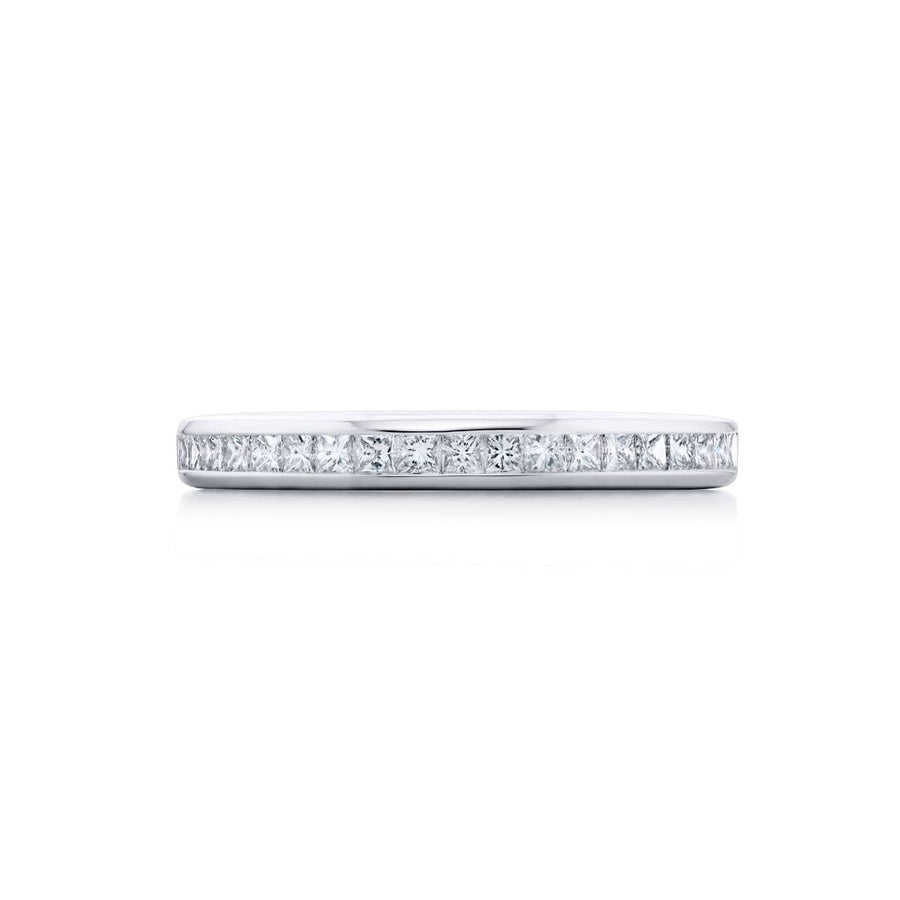 Platinum Princess-Cut Diamond Channel Set Band