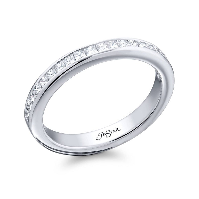 Platinum Princess-Cut Diamond Channel Set Band