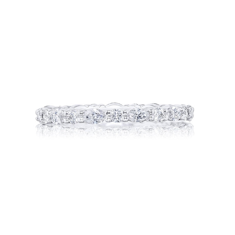 Platinum Round and Marquise Diamond Eternity Band