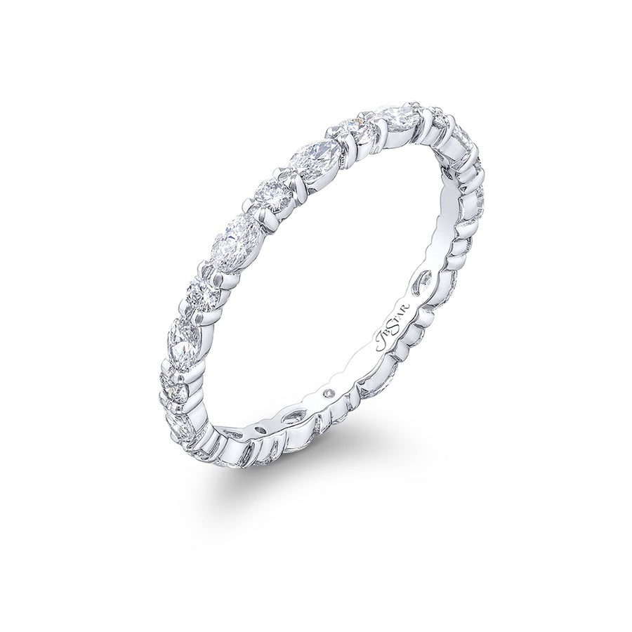 Platinum Round and Marquise Diamond Eternity Band