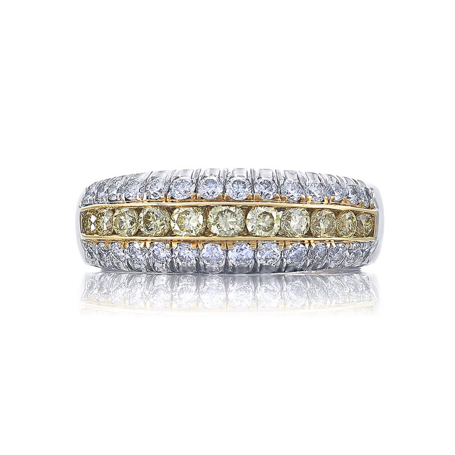 Elegance Elevated: Iconic Multi-Row Fancy Yellow Diamond Band