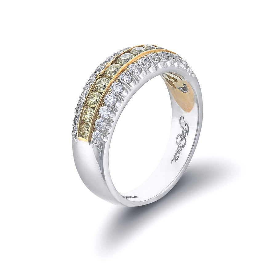 Elegance Elevated: Iconic Multi-Row Fancy Yellow Diamond Band