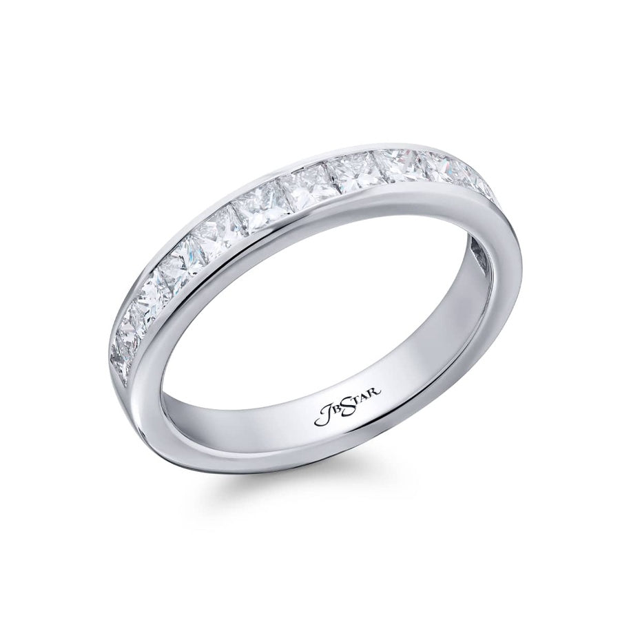Platinum Princess-Cut Diamond Channel Set Band