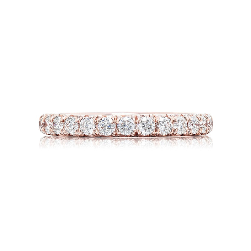 18K Pink Gold Round Diamond Cut-Down Eternity Band