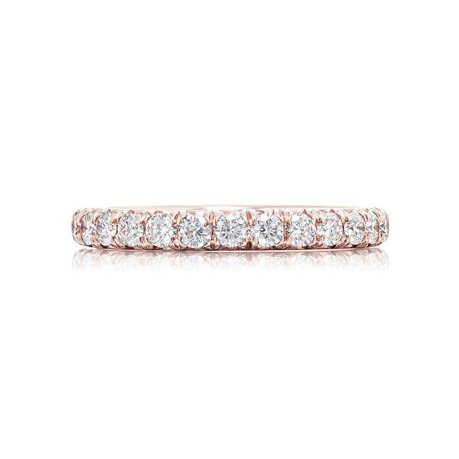 18K Pink Gold Round Diamond Cut-Down Eternity Band
