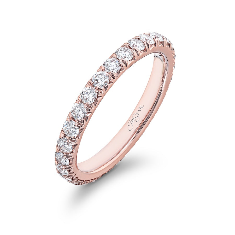 Diamond Eternity Band Round Cut 1.11 ctw. 18K Pink Gold