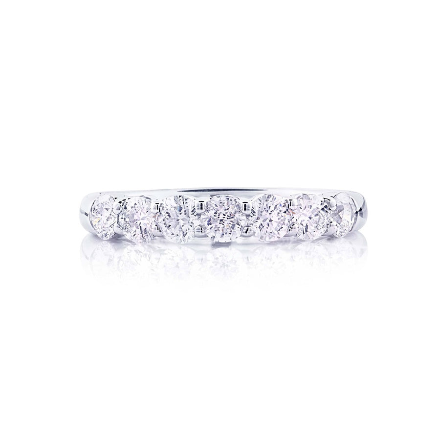 Elegance Elevated | Classic Single-Row Round-Cut Diamond Band in Pure Platinum