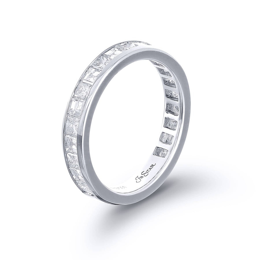 Platinum Princess-Cut Diamond Single-Row Channel Set Band