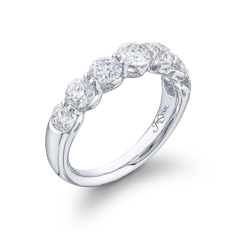Platinum Round Diamond Single-Row Band