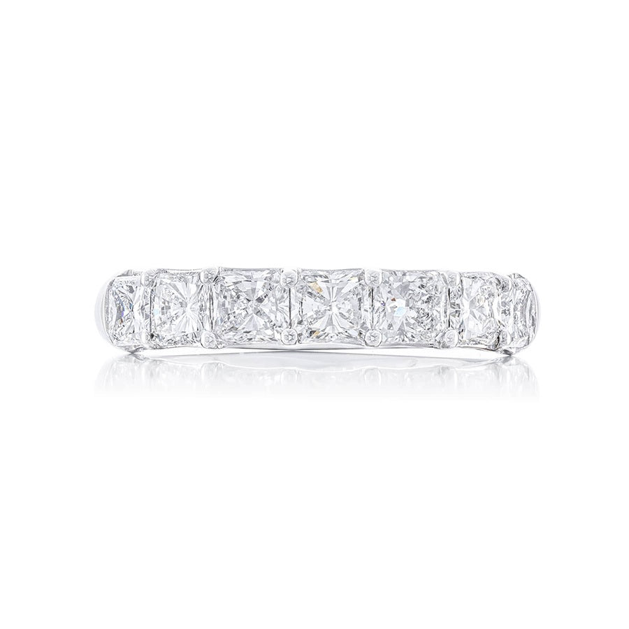 Platinum Radiant-Cut Diamond Single-Row Band
