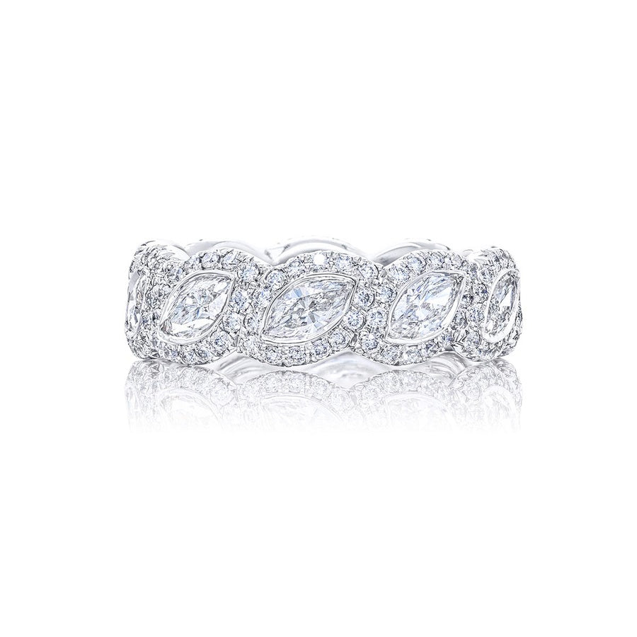 Platinum Marquise Diamond Bezel Set Eternity Band