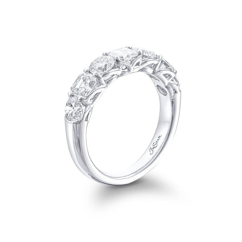 Platinum Round Diamond Single-Row Band