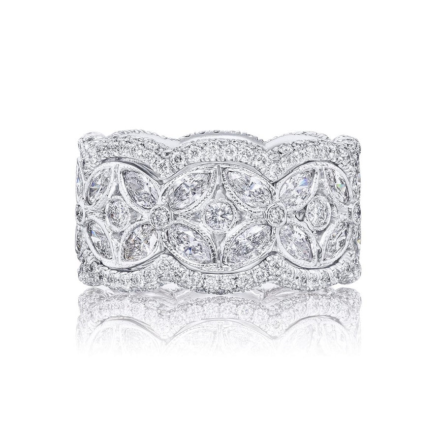 Platinum Marquise Diamond Bezel Set Eternity Band