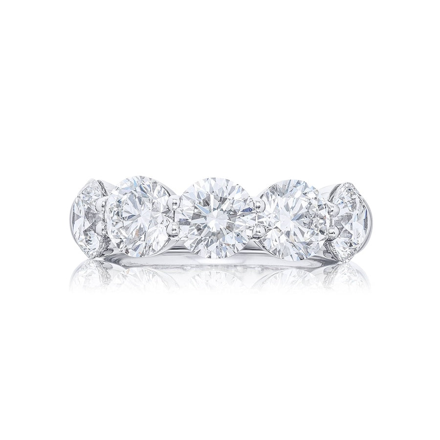 Platinum Round Diamond Single-Row GIA Certified Band