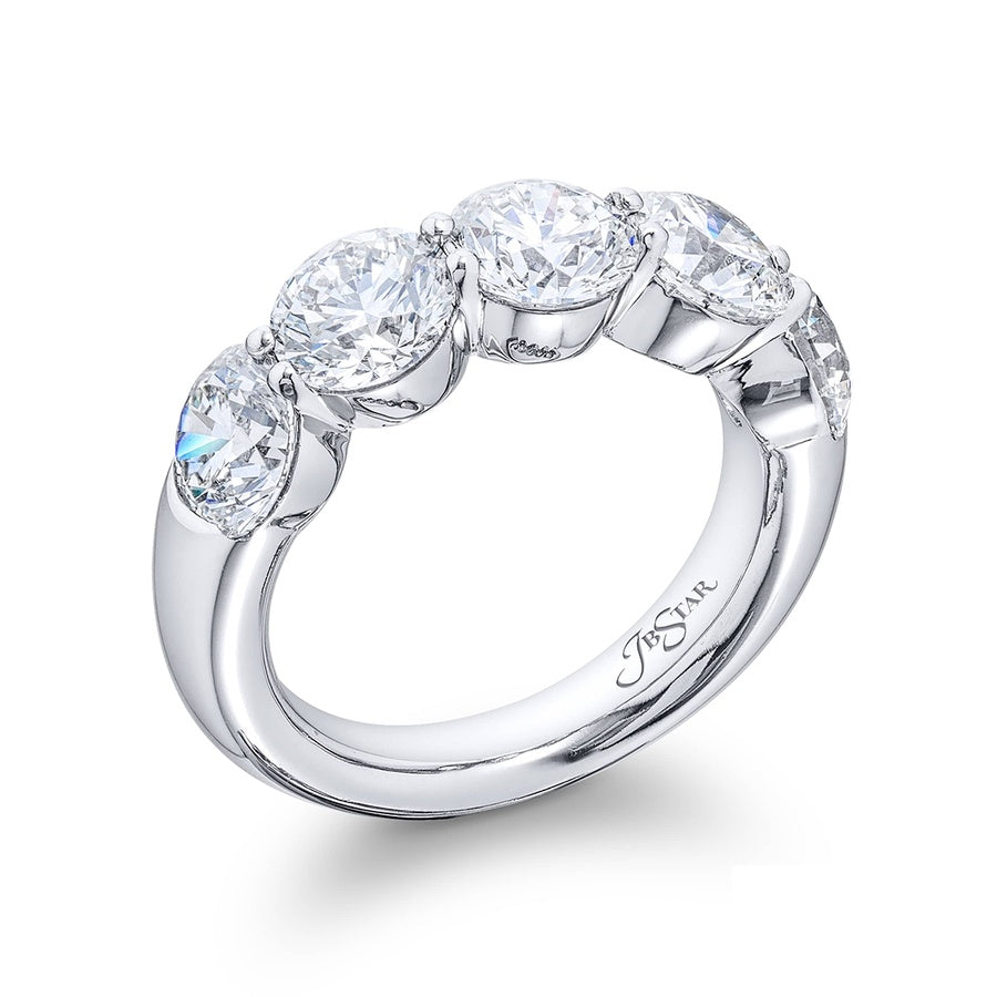 Platinum Round Diamond Single-Row GIA Certified Band