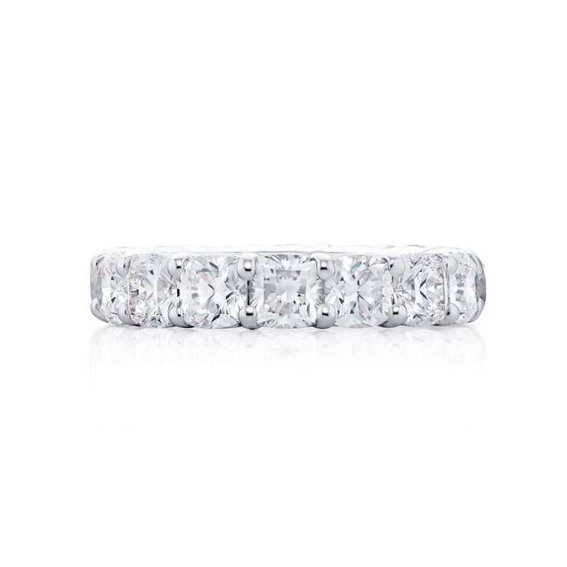 Platinum Cushion-Cut Diamond Eternity Band