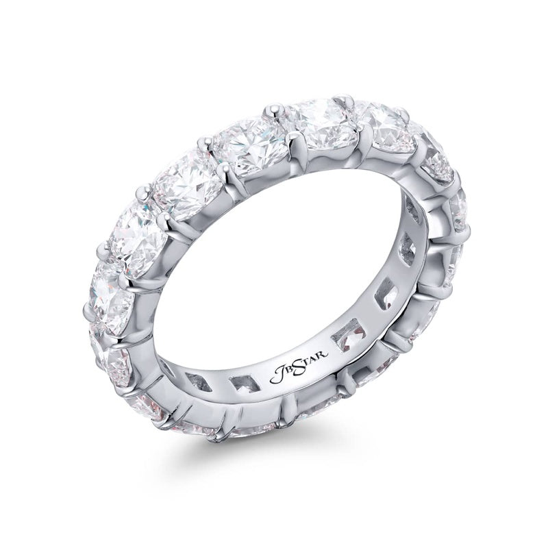 Platinum Cushion-Cut Diamond Eternity Band