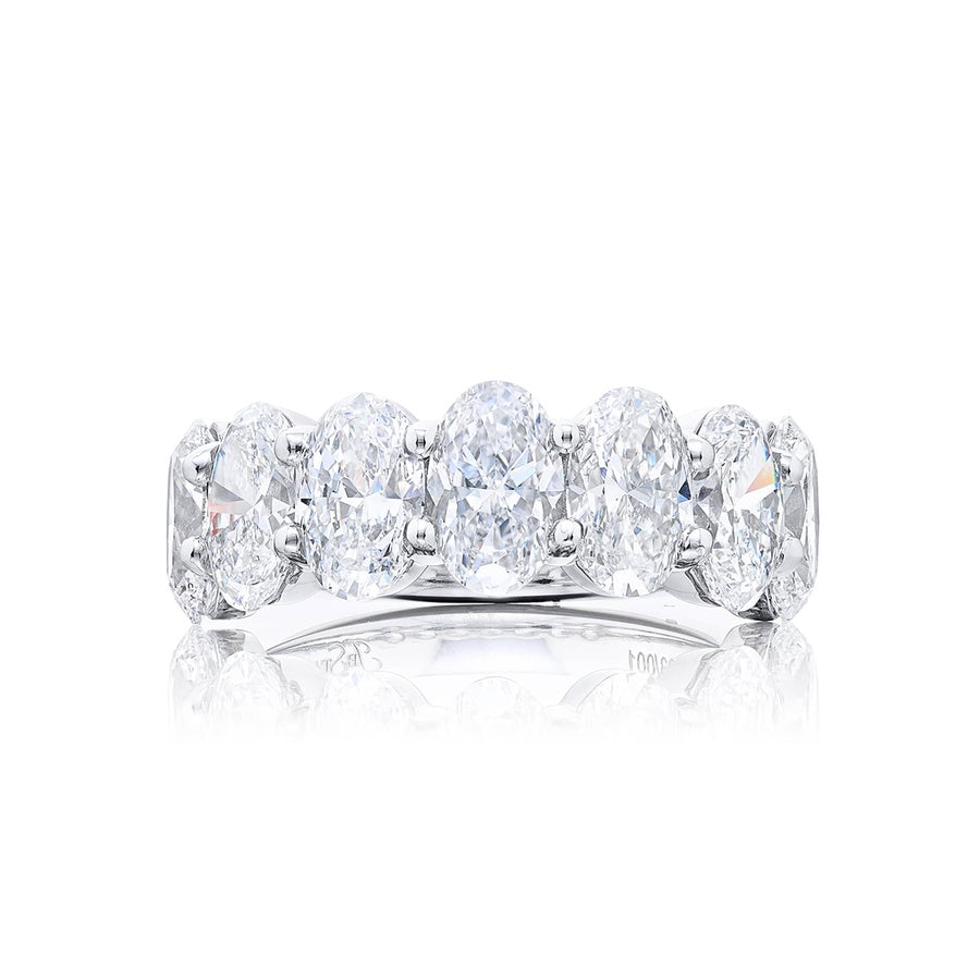 Platinum Oval Diamond Single-Row GIA Certified Band