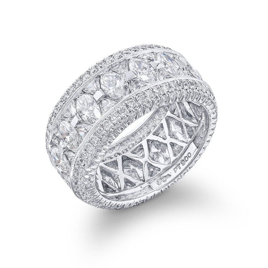 Platinum Marquise Diamond Micro Pave Eternity Band