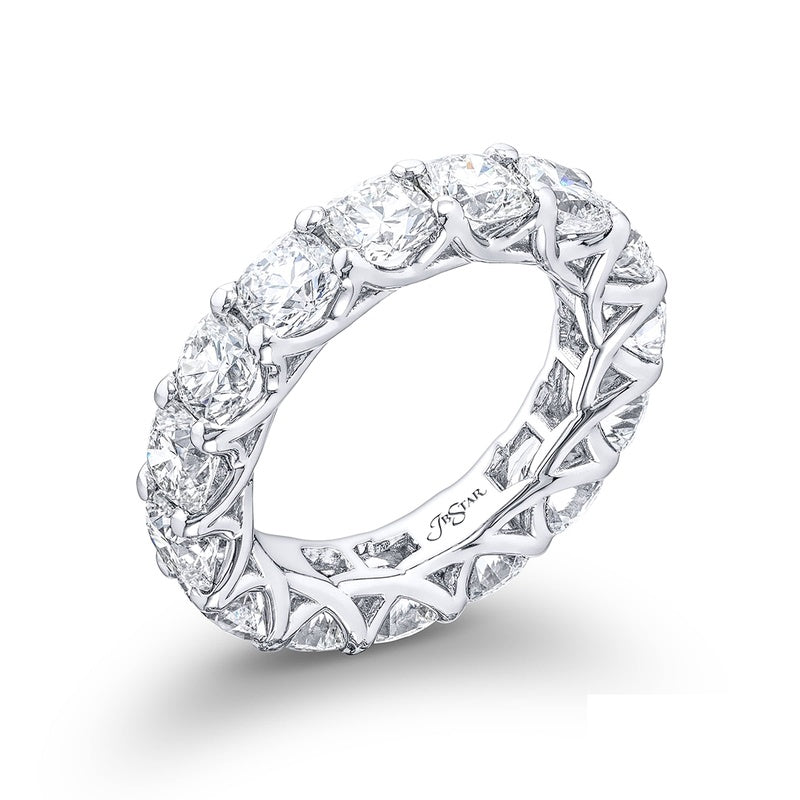 Platinum Cushion-Cut Diamond Eternity Band