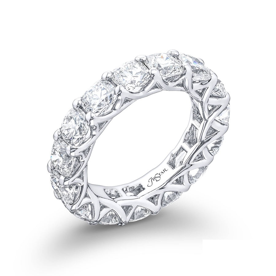 Platinum Cushion-Cut Diamond Eternity Band