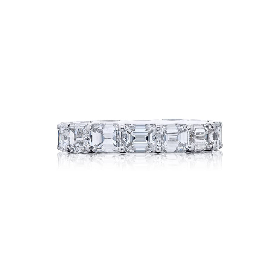Platinum Emerald-Cut Diamond Eternity Band