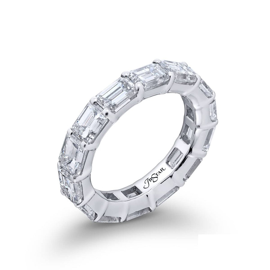 Platinum Emerald-Cut Diamond Eternity Band