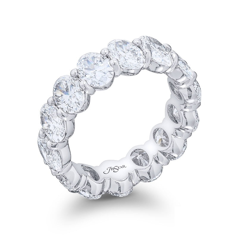 Platinum Oval Diamond Certified Eternity Band