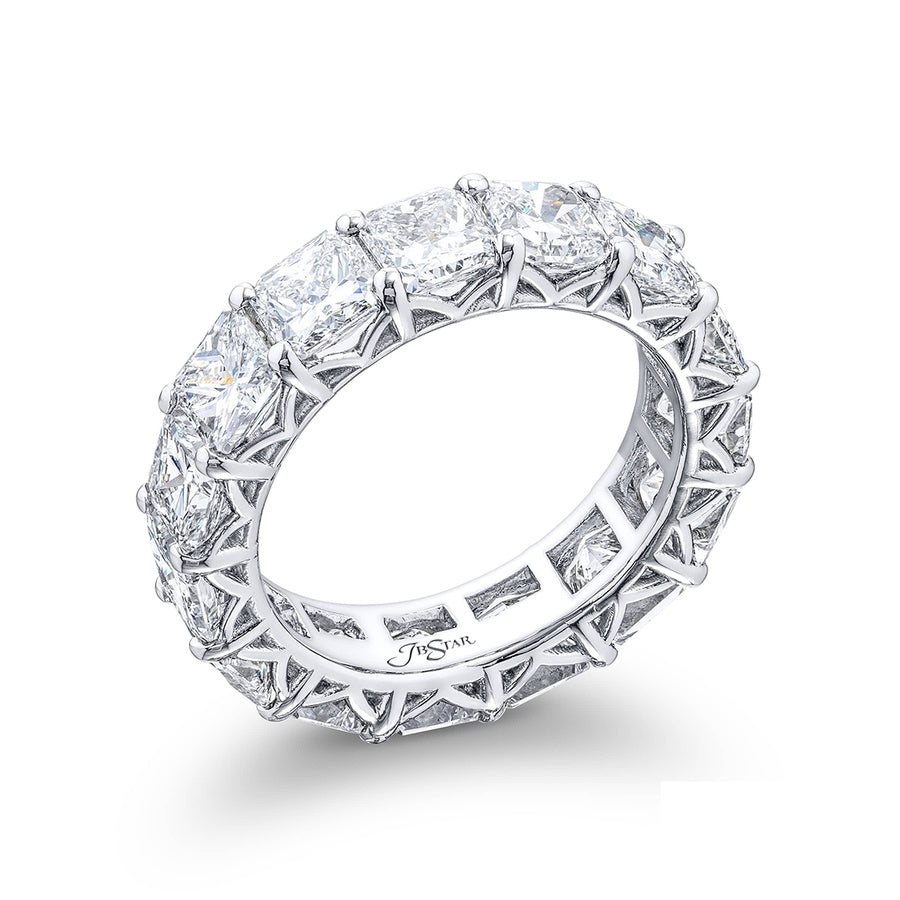 Platinum Radiant-Cut Diamond Eternity Band
