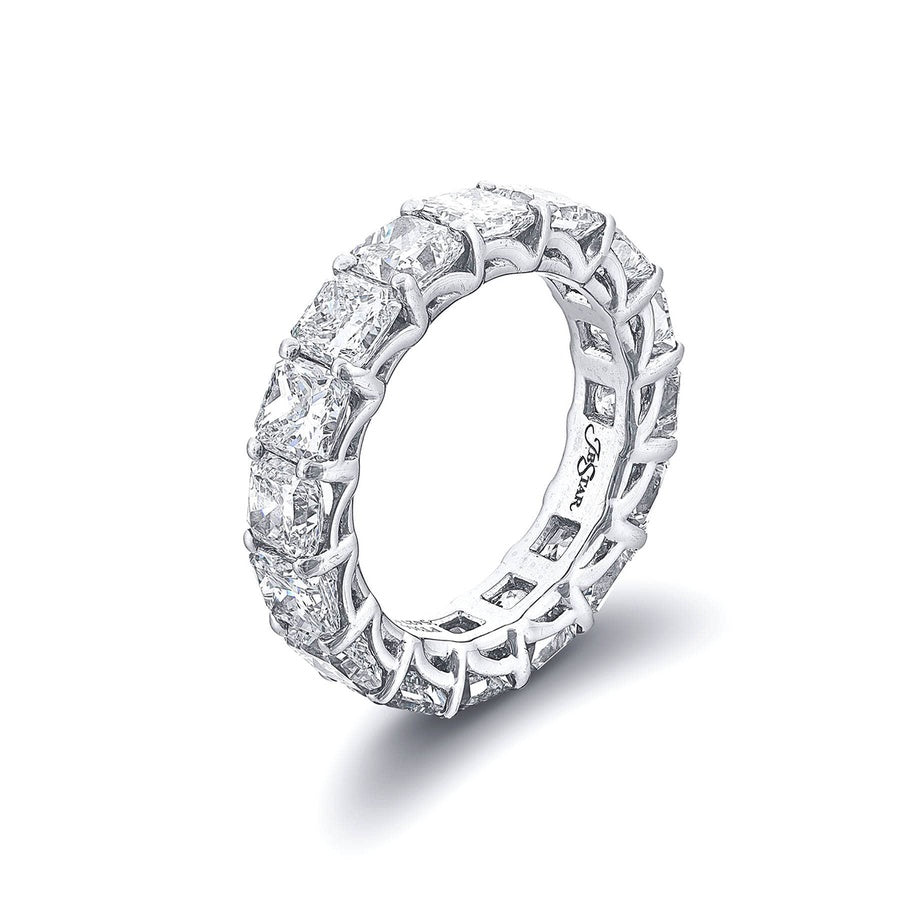 Platinum Radiant-Cut Diamond Eternity Band