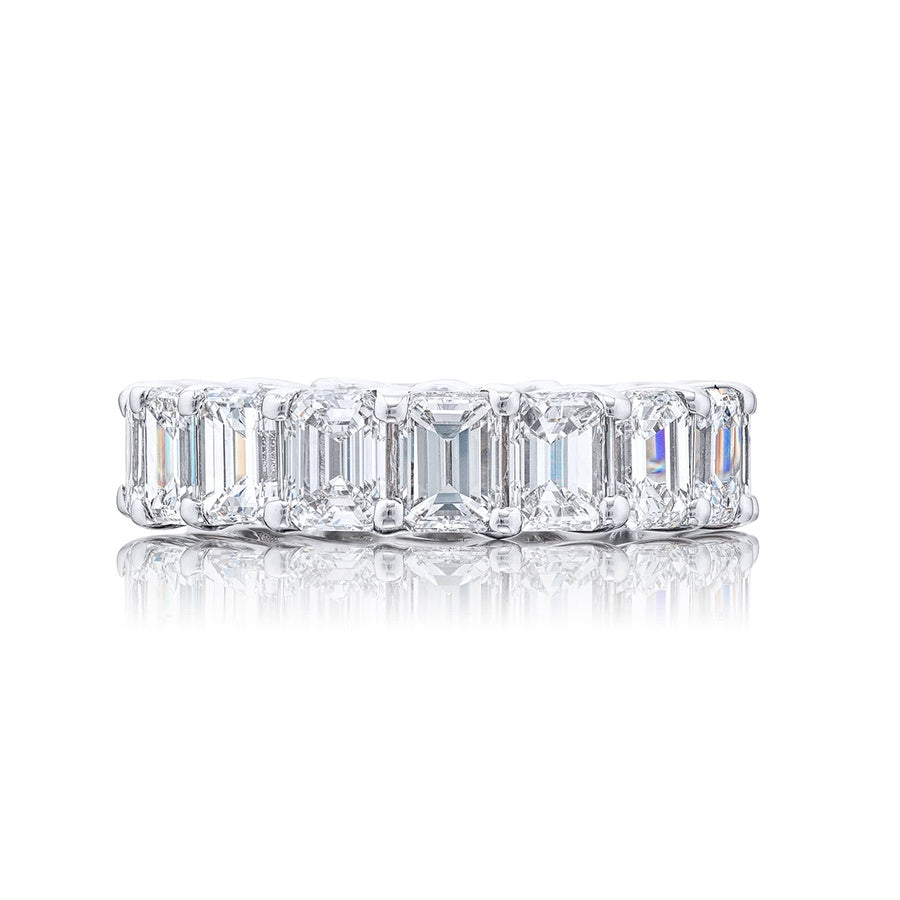 Platinum Emerald-Cut Diamond Eternity Band