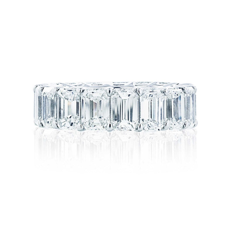 Platinum Emerald-Cut Diamond Eternity Band