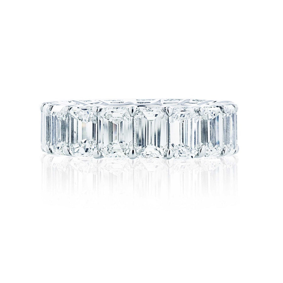 Platinum Emerald-Cut Diamond Eternity Band