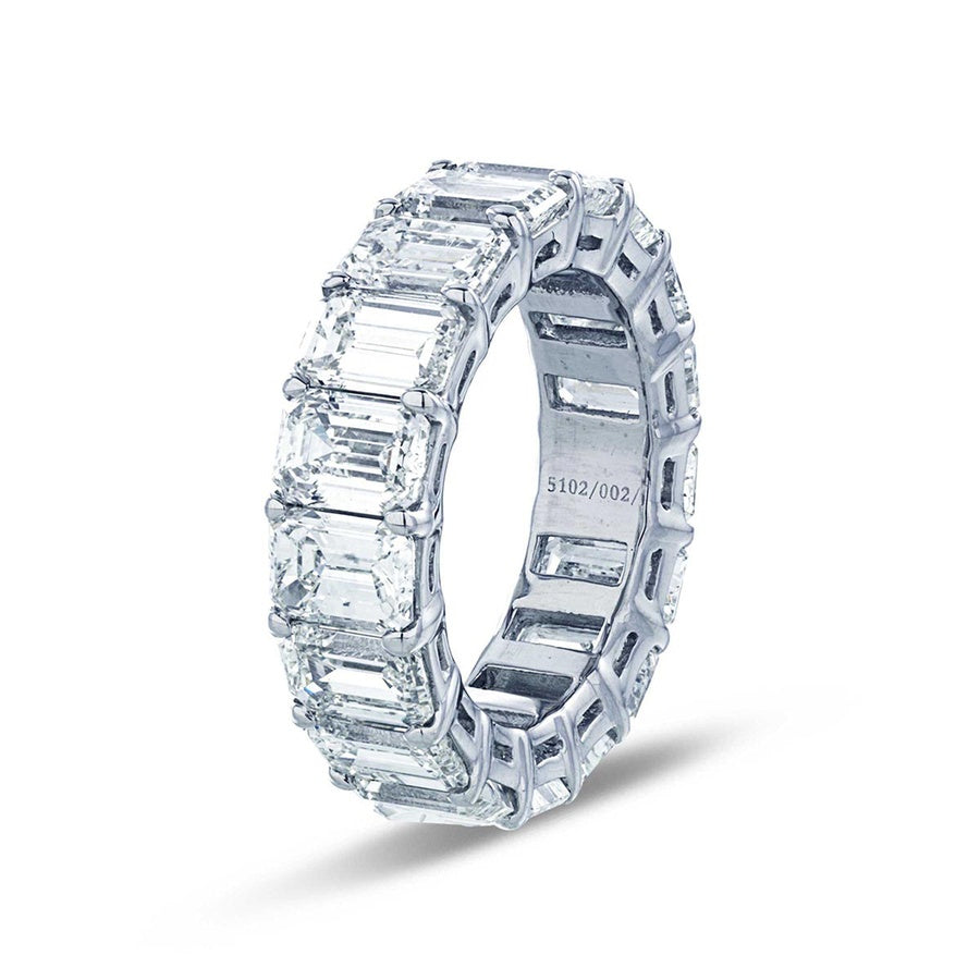 Platinum Emerald-Cut Diamond Eternity Band