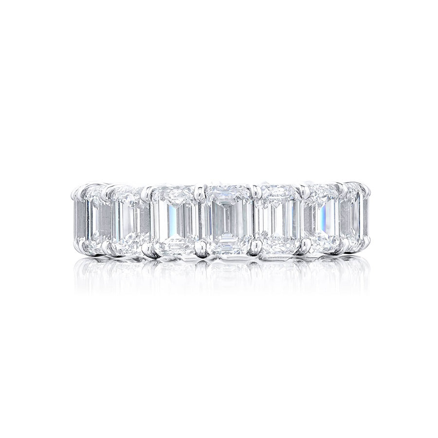 Platinum Emerald-Cut Diamond Eternity Band