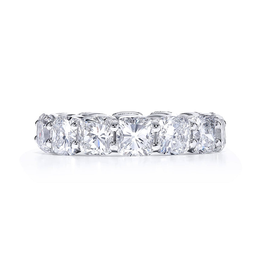 Platinum Cushion-Cut Diamond Eternity Band