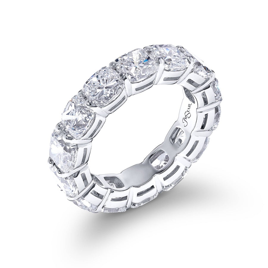 Platinum Cushion-Cut Diamond Eternity Band