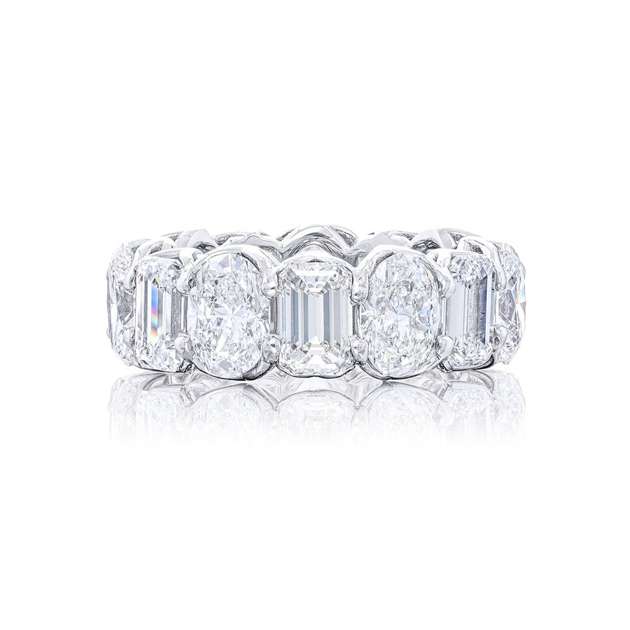 Platinum Emerald-Cut and Oval Diamond Eternity Band