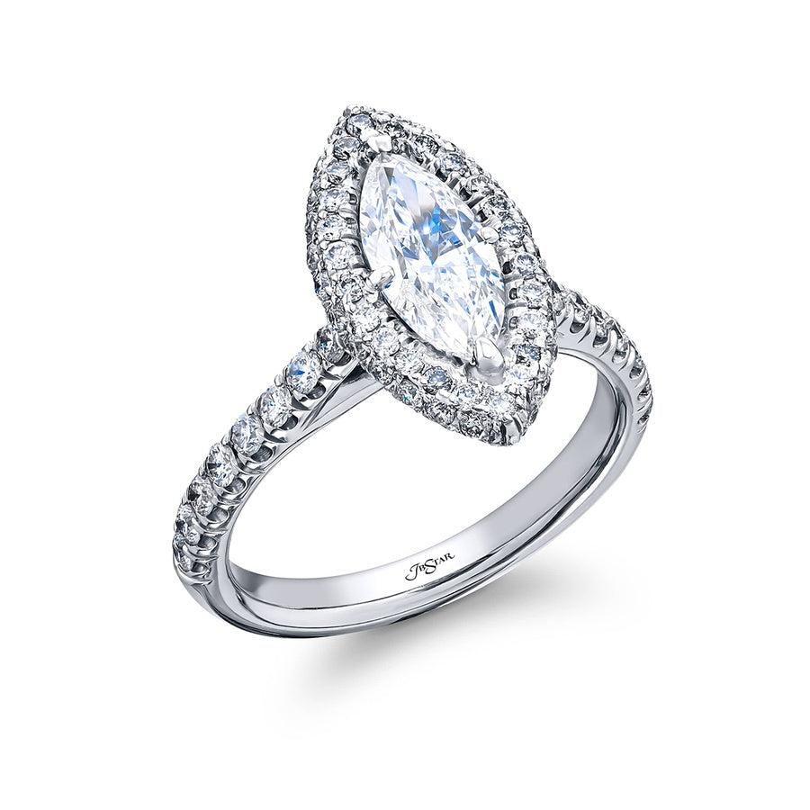 Platinum Marquise Diamond GIA Certified Halo Engagement Ring