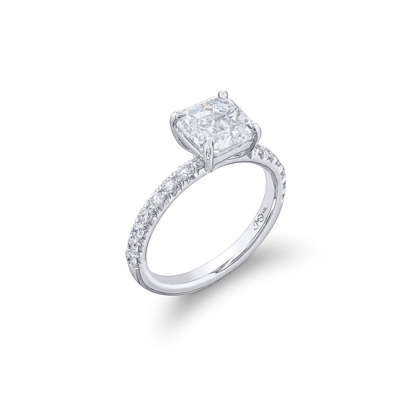 Platinum Square Emerald-Cut Diamond GIA Certified Engagement Ring