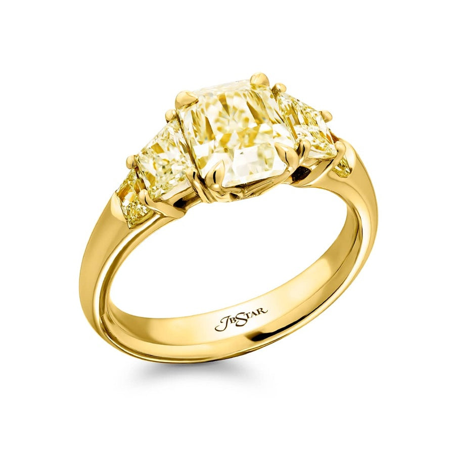 18K Yellow Gold Radiant-Cut Fancy Yellow Diamond GIA Certified Engagement Ring