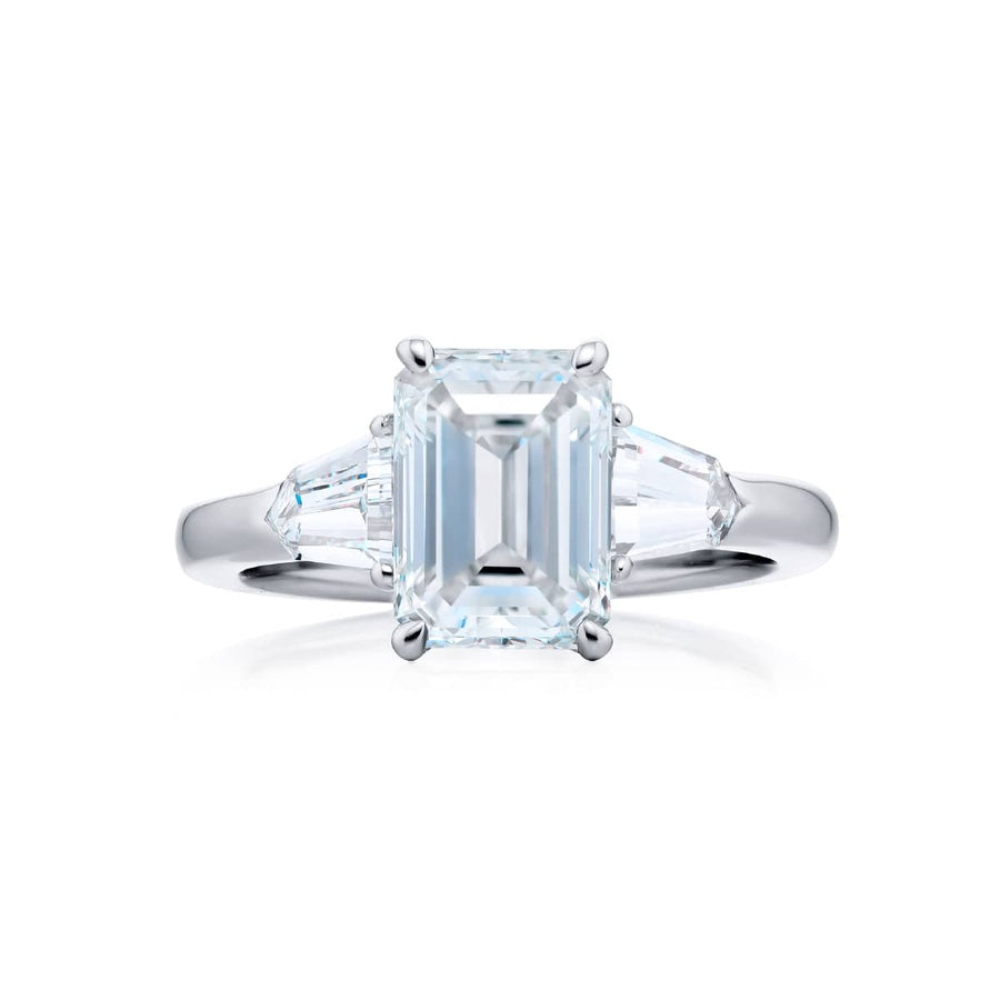 Platinum Emerald-Cut Diamond GIA Certified Engagement Ring