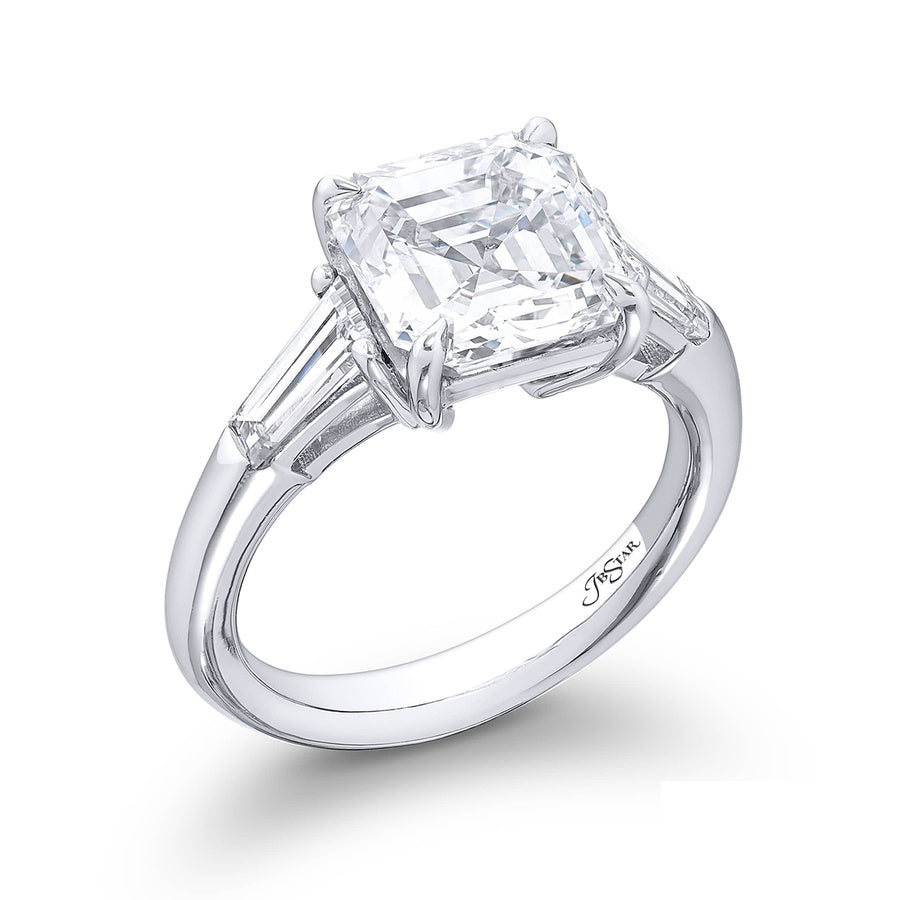 Platinum Square Emerald-Cut Diamond GIA Certified Engagement Ring