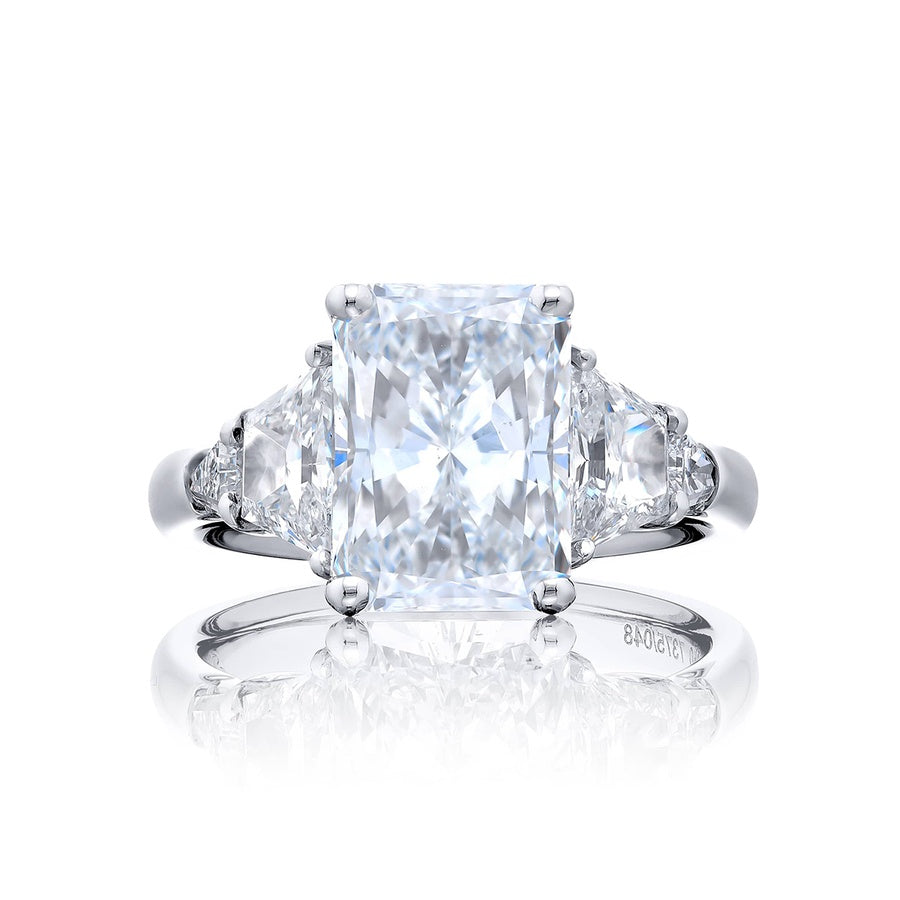 Platinum Radiant-Cut Diamond GIA Certified Engagement Ring