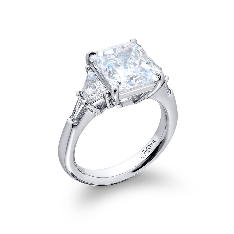 Timeless 5.02 ct. Radiant-Cut Diamond Ring with Tapered Baguette & Trapezoid Accents