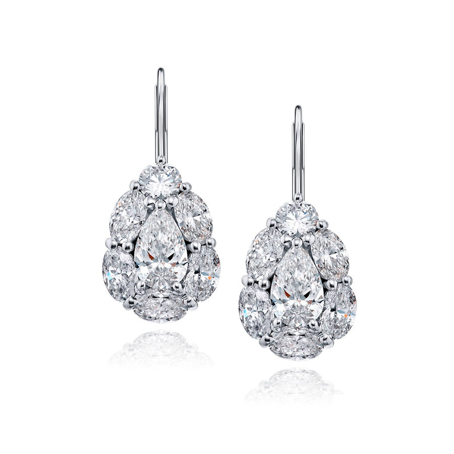 Timeless 1.40 ctw. GIA Certified Pear-Shaped Diamond Drop Earrings in Platinum